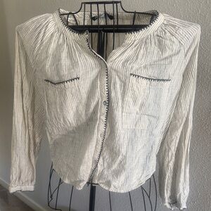 Zara White Relaxed Button Down Shirt